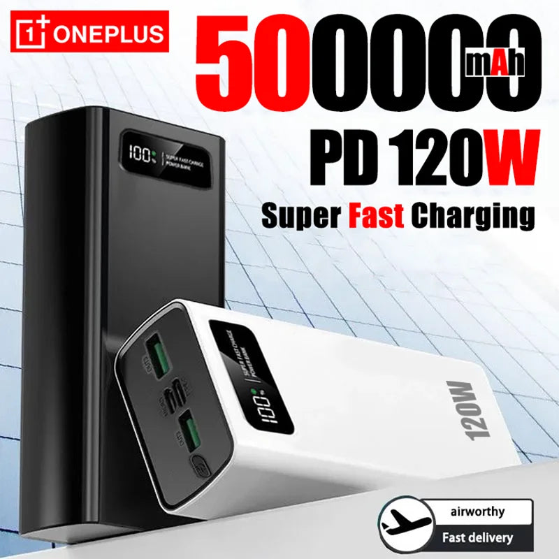 OnePlus 200000mAh pantalla Digital LED banco de energía de alta capacidad 120W carga súper rápida batería externa portátil-MovilExpressShop
