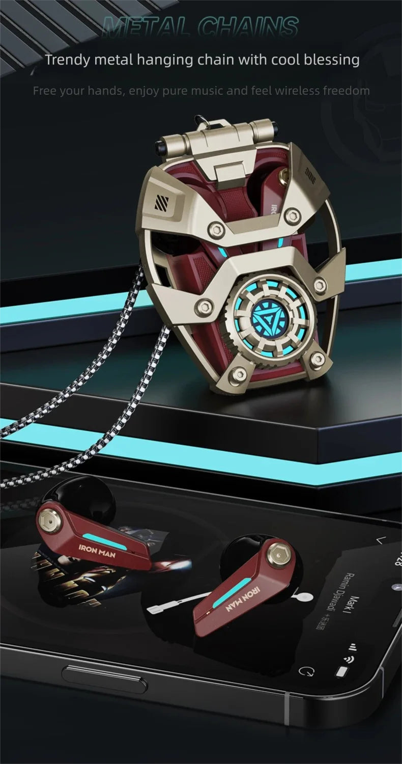 MARVEL Colaboración Auriculares Bluetooth ANC Cancelación activa de ruido Bluettoth Auriculares inalámbricos Deportes Juegos Regalo Iron Man-MovilExpressShop