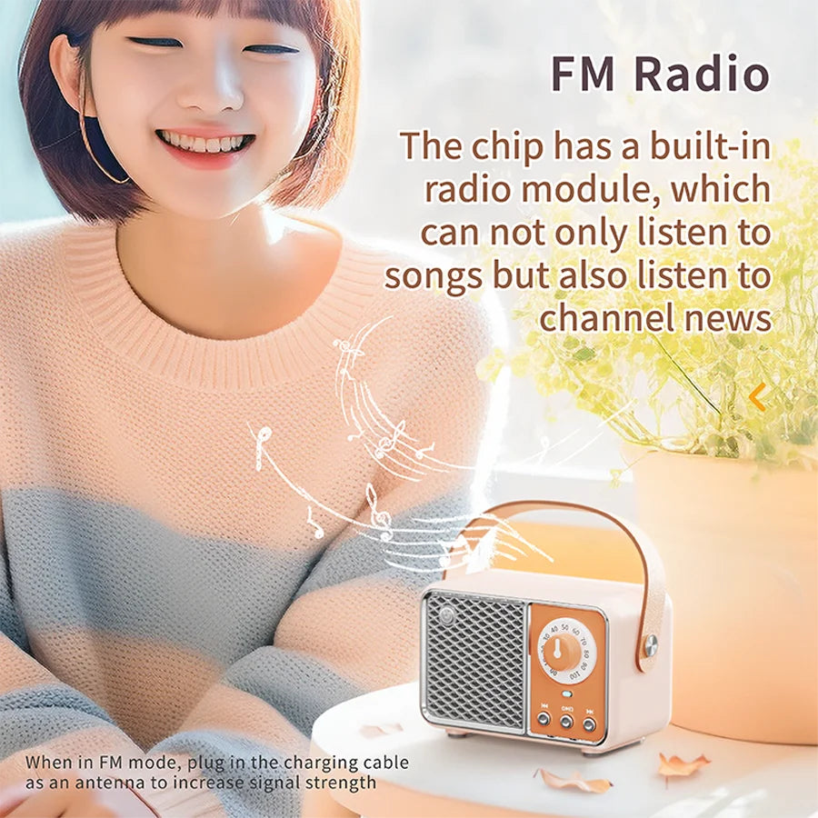 HM11 Altavoz portátil Bluetooth estilo retro con asa-MovilExpressShop