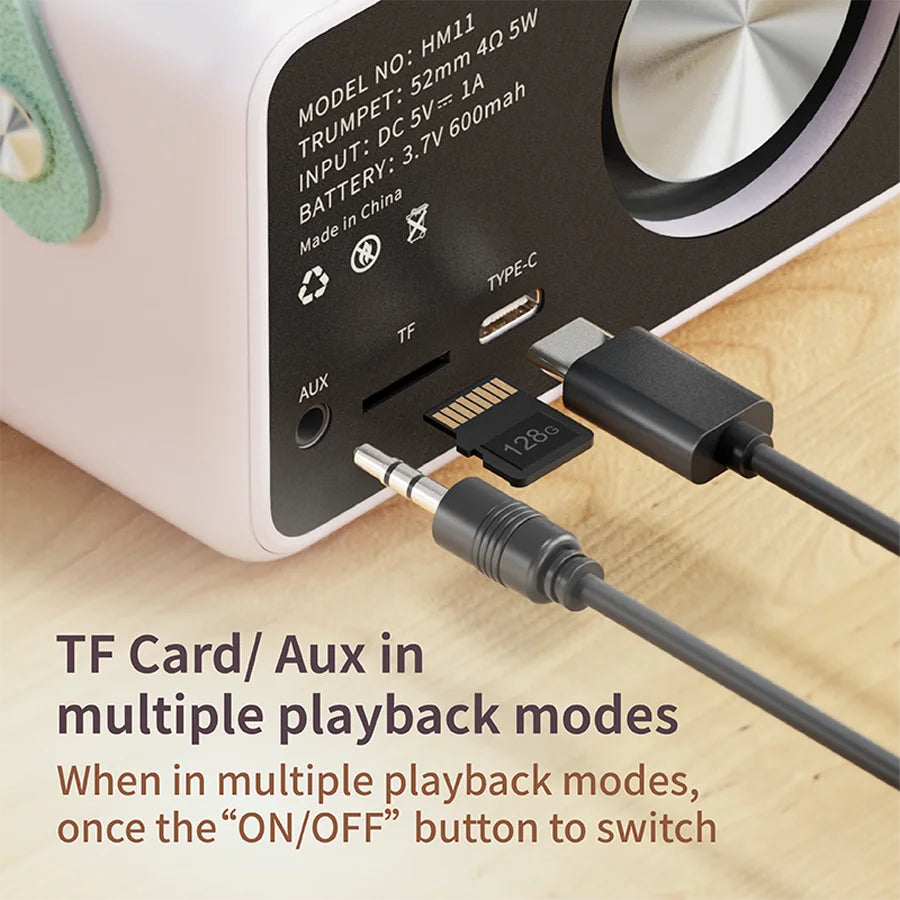 HM11 Altavoz portátil Bluetooth estilo retro con asa-MovilExpressShop