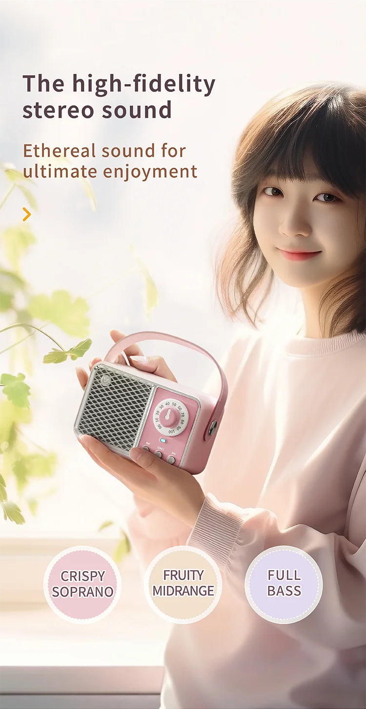 HM11 Altavoz portátil Bluetooth estilo retro con asa-MovilExpressShop