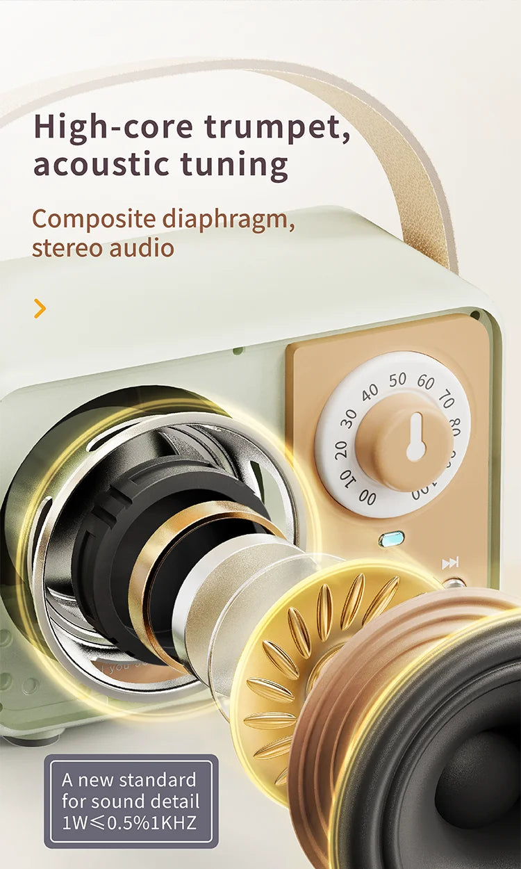 HM11 Altavoz portátil Bluetooth estilo retro con asa-MovilExpressShop