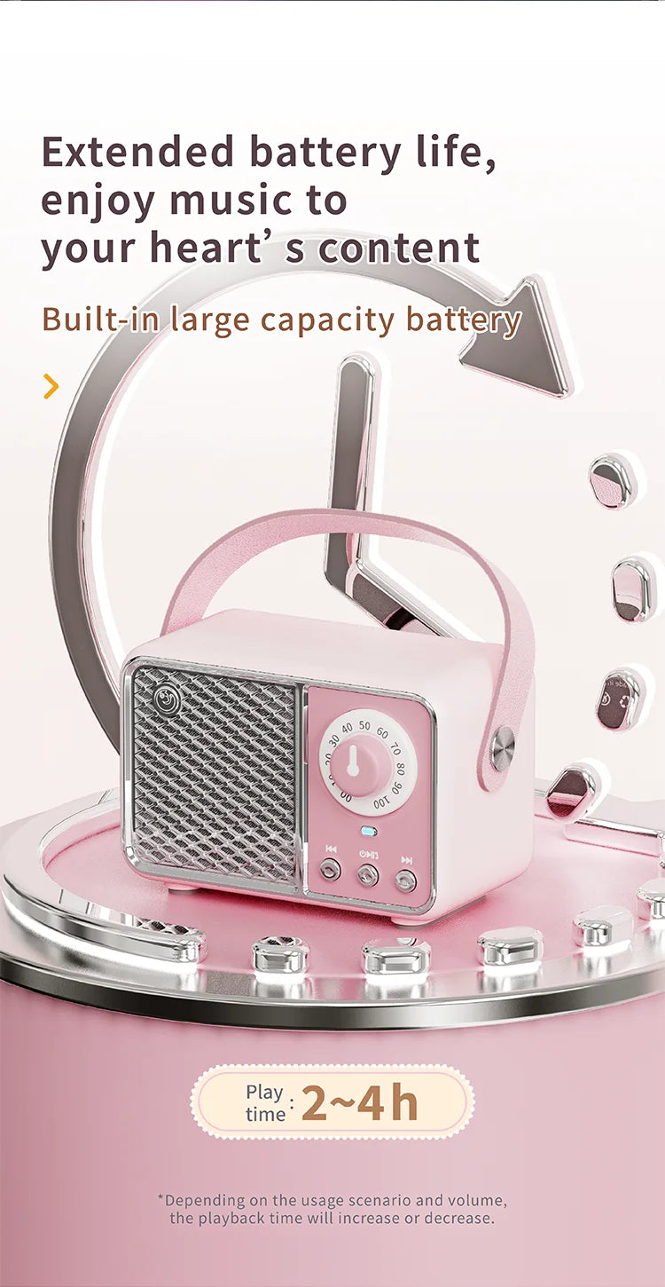 HM11 Altavoz portátil Bluetooth estilo retro con asa-MovilExpressShop