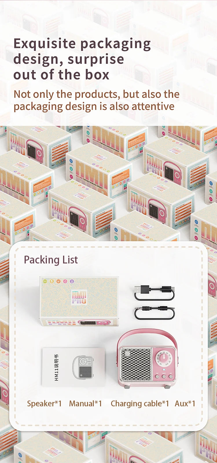 HM11 Altavoz portátil Bluetooth estilo retro con asa-MovilExpressShop