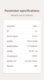 HM11 Altavoz portátil Bluetooth estilo retro con asa-MovilExpressShop