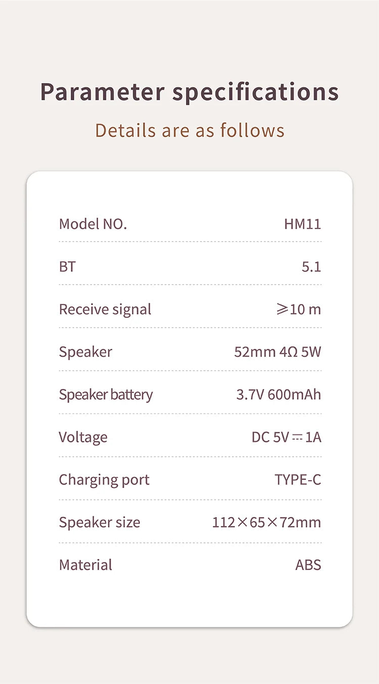 HM11 Altavoz portátil Bluetooth estilo retro con asa-MovilExpressShop