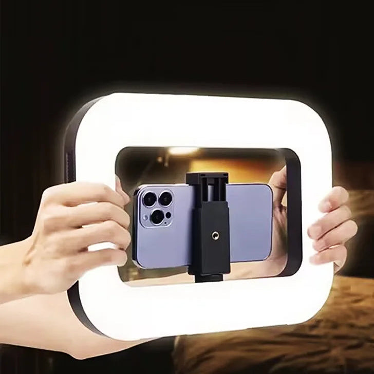 VBNBV nuevo anillo de mano LED luz de relleno recargable teléfono móvil portátil transmisión en vivo fotografía escritorio Selfie luz ?-MovilExpressShop