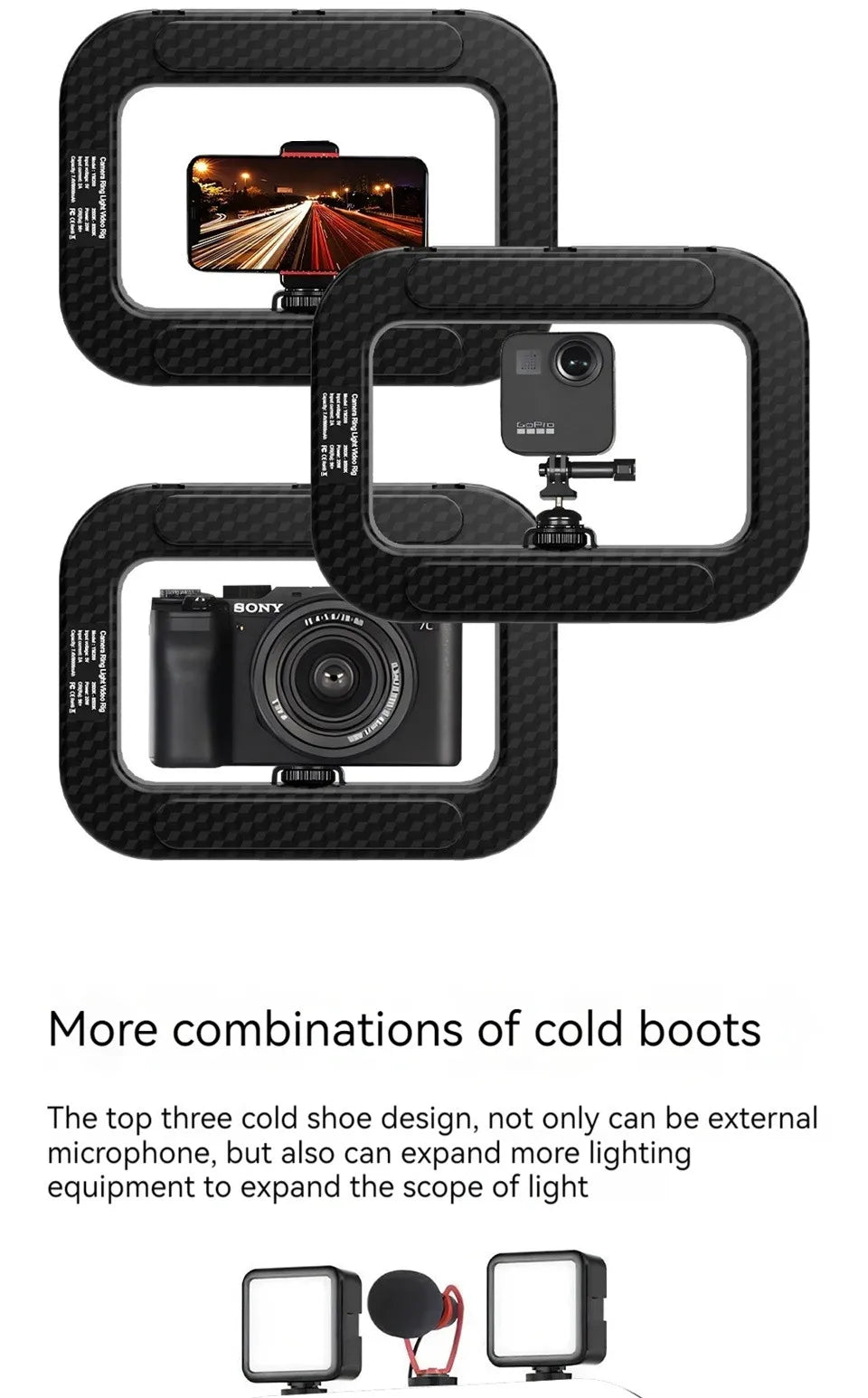 VBNBV nuevo anillo de mano LED luz de relleno recargable teléfono móvil portátil transmisión en vivo fotografía escritorio Selfie luz ?-MovilExpressShop