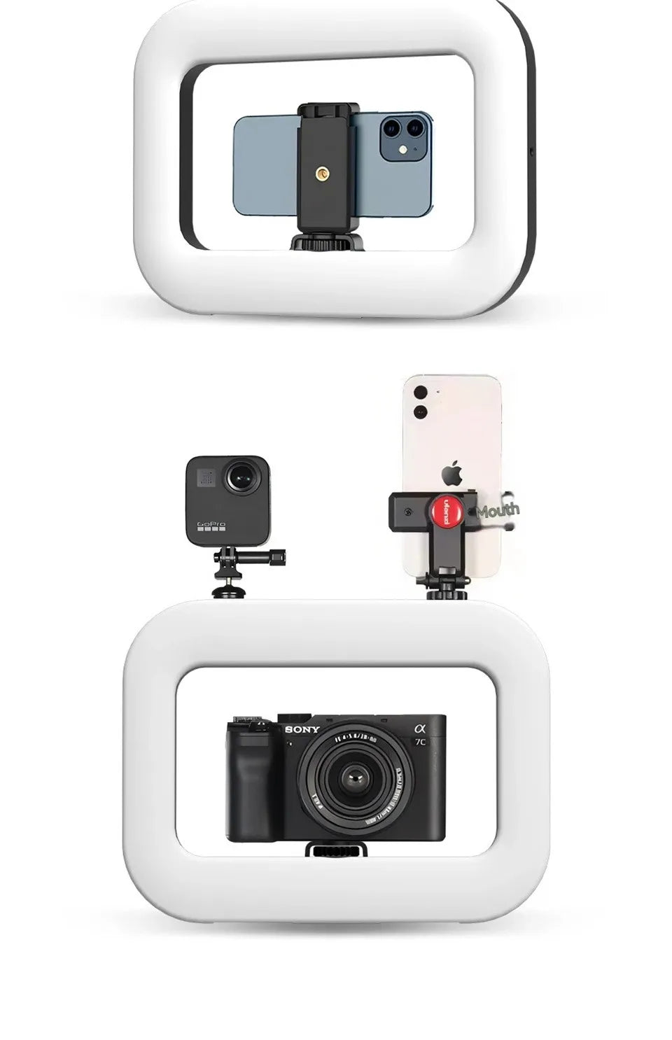 VBNBV nuevo anillo de mano LED luz de relleno recargable teléfono móvil portátil transmisión en vivo fotografía escritorio Selfie luz ?-MovilExpressShop