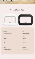 VBNBV nuevo anillo de mano LED luz de relleno recargable teléfono móvil portátil transmisión en vivo fotografía escritorio Selfie luz ?-MovilExpressShop