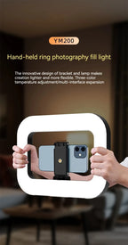 VBNBV nuevo anillo de mano LED luz de relleno recargable teléfono móvil portátil transmisión en vivo fotografía escritorio Selfie luz ?-MovilExpressShop