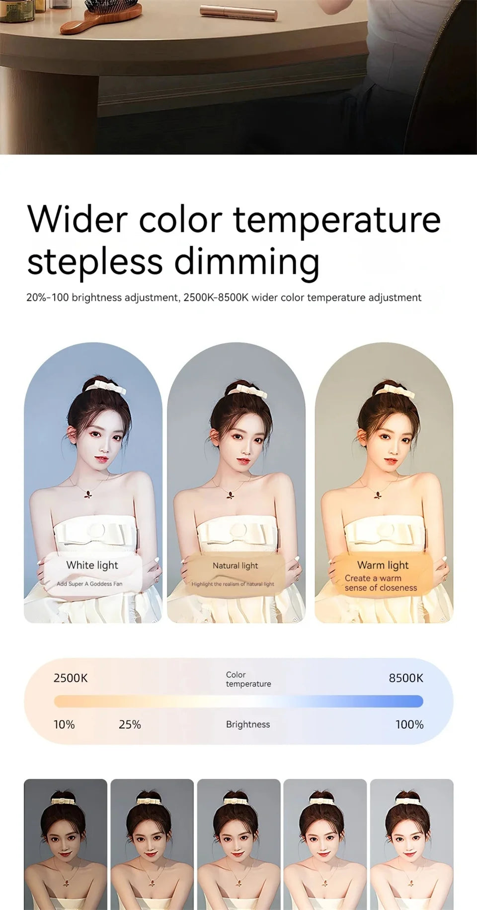 VBNBV nuevo anillo de mano LED luz de relleno recargable teléfono móvil portátil transmisión en vivo fotografía escritorio Selfie luz ?-MovilExpressShop