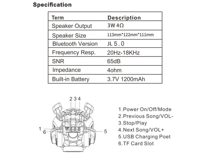 Transformers Bumblebee Altavoz Bluetooth, Subwoofer con FM, soporte TF para teléfono