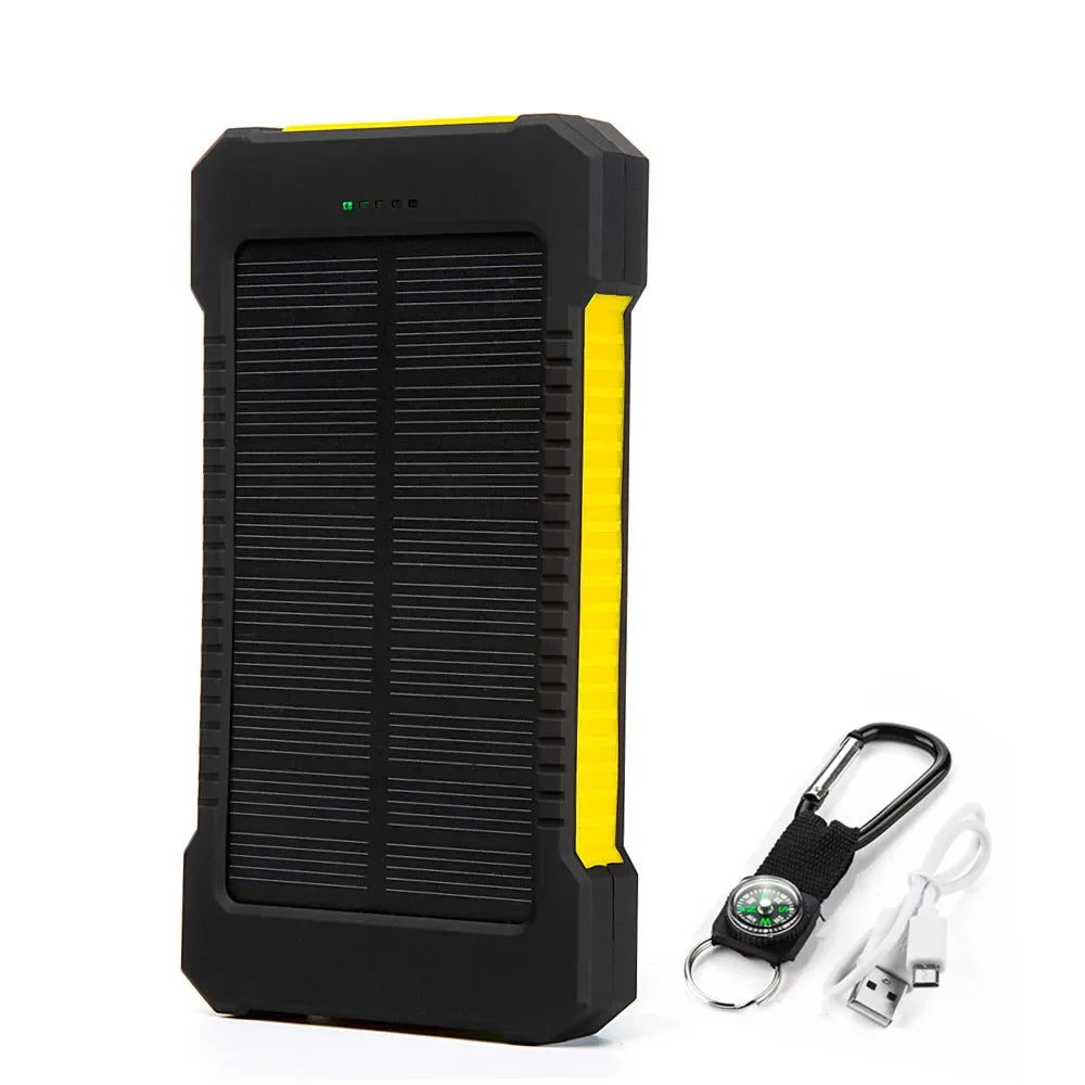 Banco de energía Solar resistente al agua, batería auxiliar externa SOS de 20000mah-MovilExpressShop