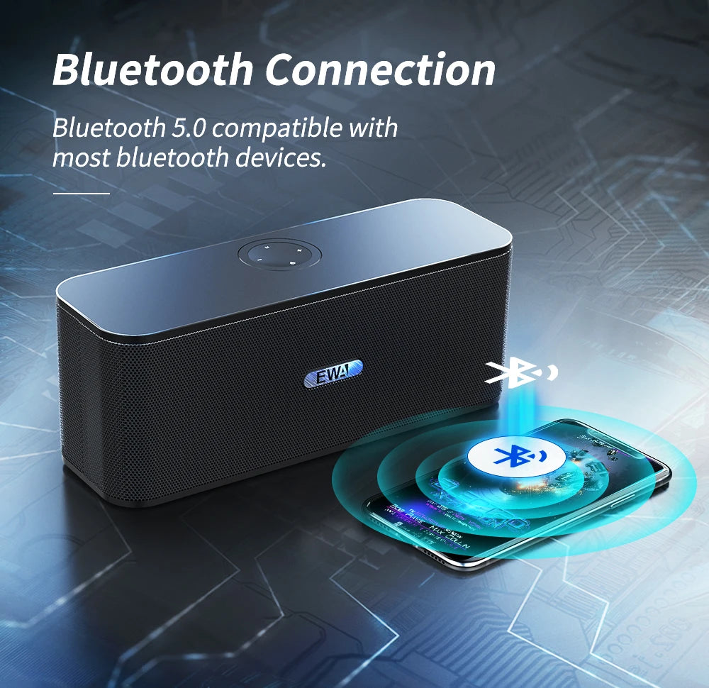Altavoces Bluetooth EWA W300 TWS, controladores dobles, batería de 4000mAh, sonido estéreo fuerte, altavoz portátil inalámbrico para Fiesta al aire libre-MovilExpressShop