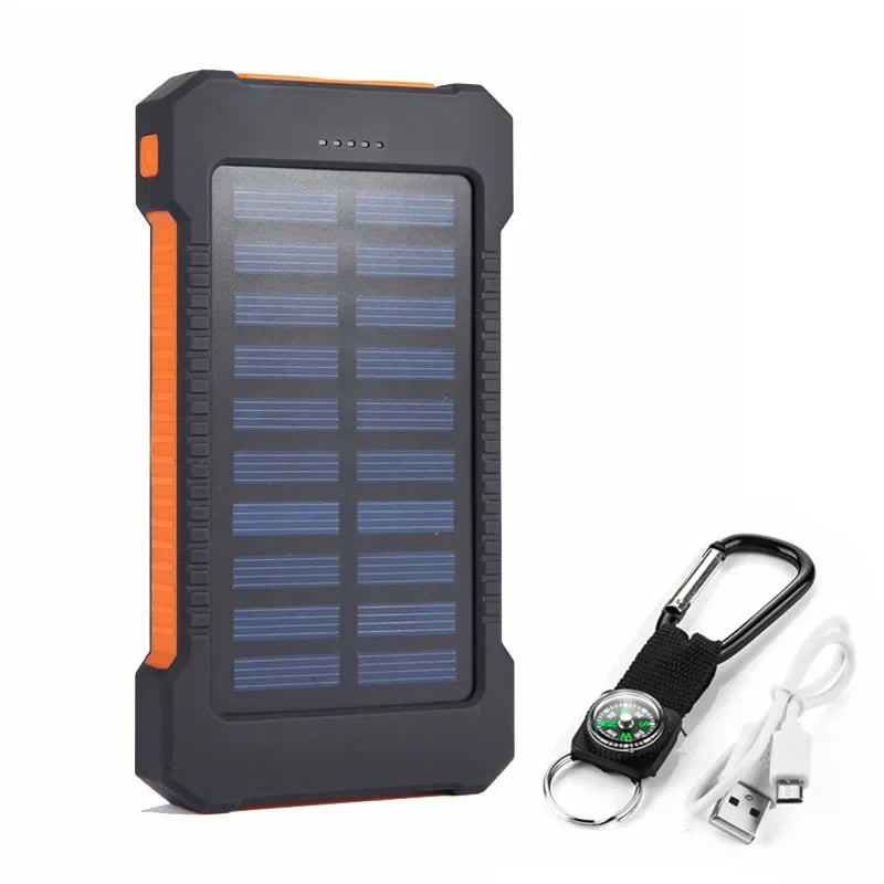 Banco de energía Solar resistente al agua, batería auxiliar externa SOS de 20000mah-MovilExpressShop
