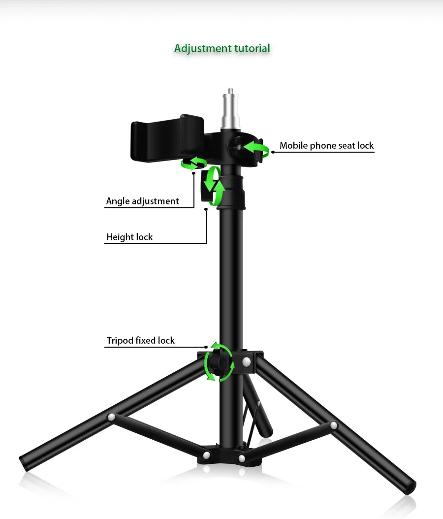 Anillo de luz para Selfie y vídeo, lámpara de luz Led RGB para fotografía con soporte para teléfono móvil, trípode grande para Youtube Tiktok Live-MovilExpressShop