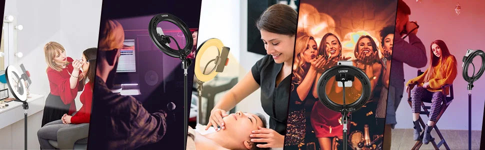 Anillo de luz LED RGB para selfi, iluminación de fotografía, soporte para móvil, trípode para vídeo, Youtube en vivo, 26cm-MovilExpressShop