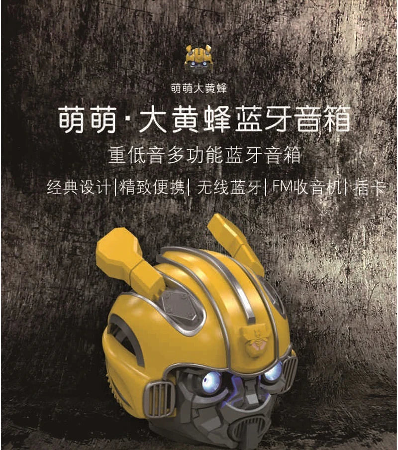 Transformers Bumblebee Altavoz Bluetooth, Subwoofer con FM, soporte TF para teléfono