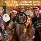 Anillo de luz LED RGB para selfi, iluminación de fotografía, soporte para móvil, trípode para vídeo, Youtube en vivo, 26cm-MovilExpressShop