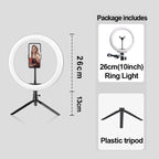 Anillo de luz para Selfie y vídeo, lámpara de luz Led RGB para fotografía con soporte para teléfono móvil, trípode grande para Youtube Tiktok Live-MovilExpressShop