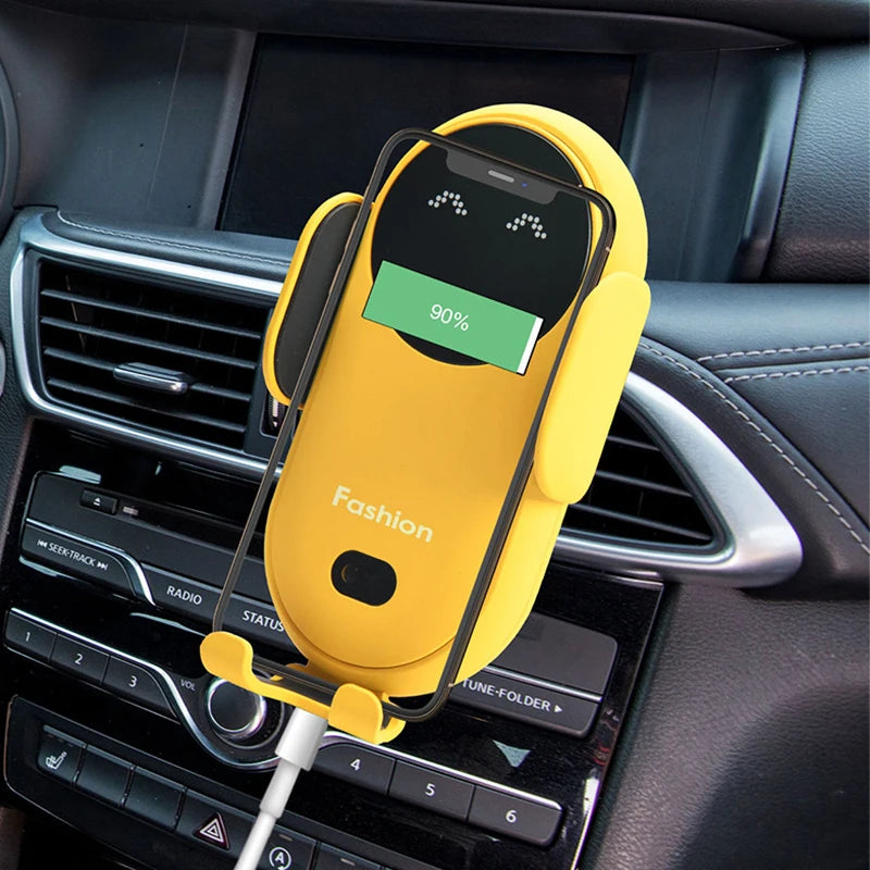 Cargador inalámbrico para coche, soporte para teléfono, sujeción automática, cargador rápido para coche, soporte para móvil, salida de aire para coche