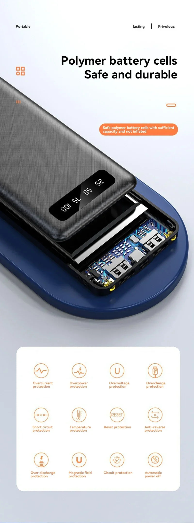 VIVO 200000mAh 120W banco de energía batería de carga súper rápida pantalla Digital de alta capacidad banco de energía para iPhone Samsung Huawei-MovilExpressShop