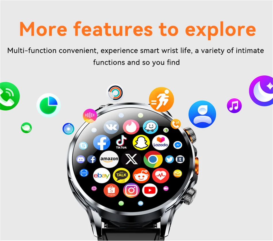 Reloj inteligente Android Netcom completo 5G/4G con cámara con tarjeta SIM videollamada AMOLED GPS WIFI Google Play mapas reloj inteligente para hombres y mujeres