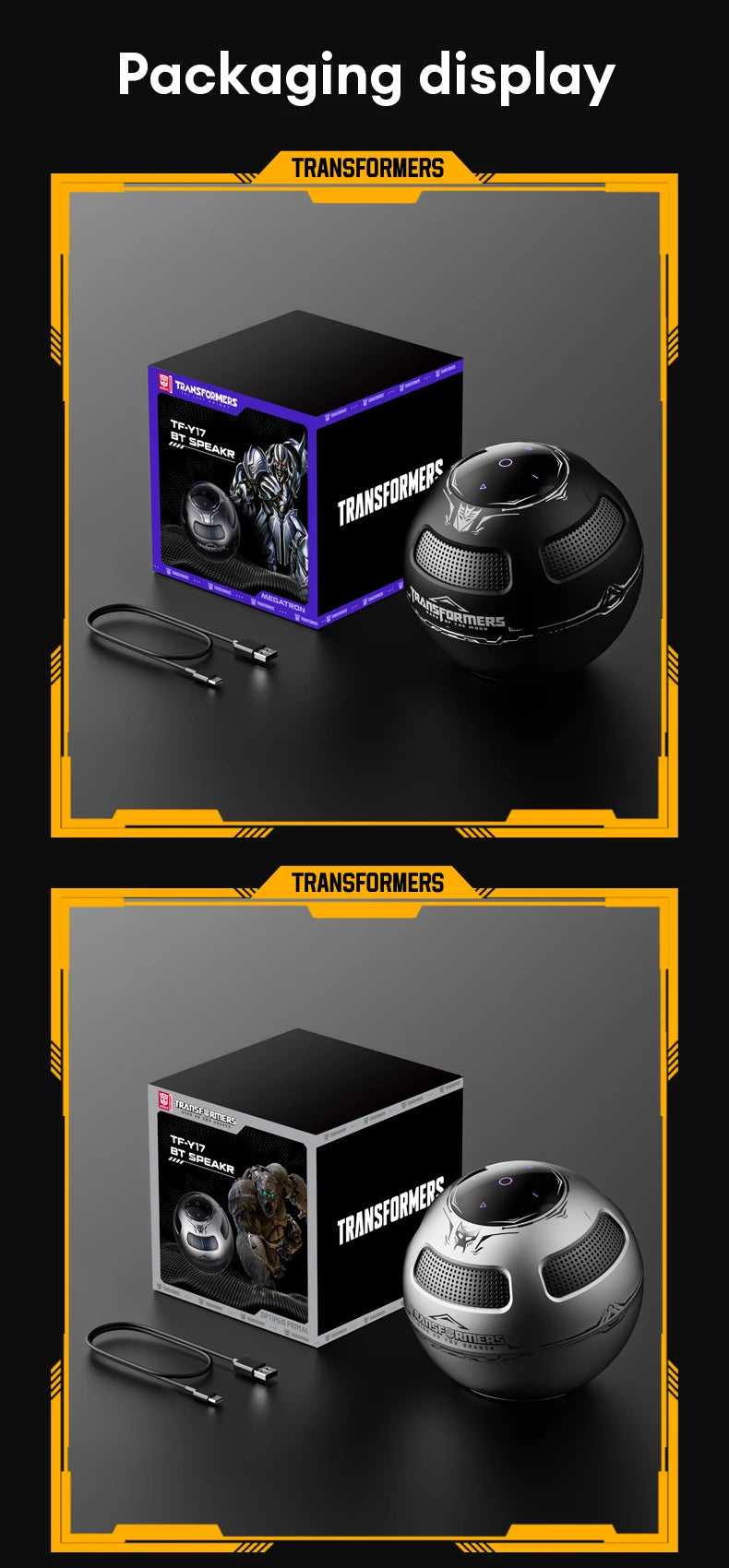 TRANSFORMERS TF-Y17 Altavoz portátil Altavoz Bluetooth inalámbrico de larga resistencia Sonido estéreo Caja de sonido multifuncional-MovilExpressShop