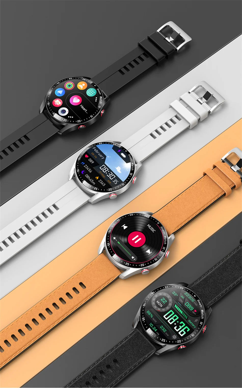 Reloj GT Series reloj inteligente hombres mujeres pantalla HD Bluetooth llamada GPS Tracker ritmo cardíaco IP68 impermeable SmartWatch 2024 nuevo