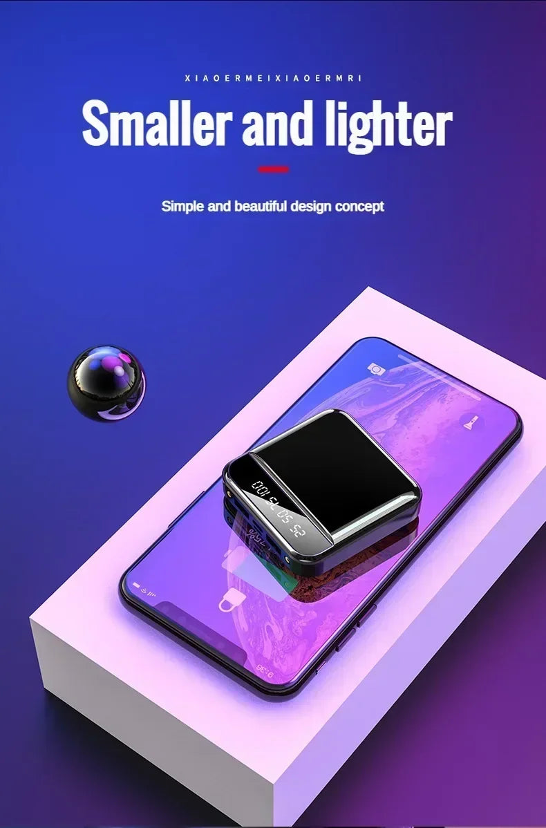 Xiaomi-Mini banco de energía de gran capacidad, 30000mah, carga súper rápida, Cable incorporado, batería externa portátil para Samsung y iPhone-MovilExpressShop