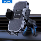 Soporte de teléfono para coche TOPK, soporte de gravedad para iPhone, Xiaomi, Samsung, soporte móvil para salpicadero, parabrisas, ventilación de aire, soporte para teléfono