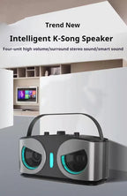 Altavoz Bluetooth inalámbrico portátil para Karaoke, máquina De micrófono, Subwoofer, caja De sonido potente, música, Caixa De Som Bocina Audio-MovilExpressShop