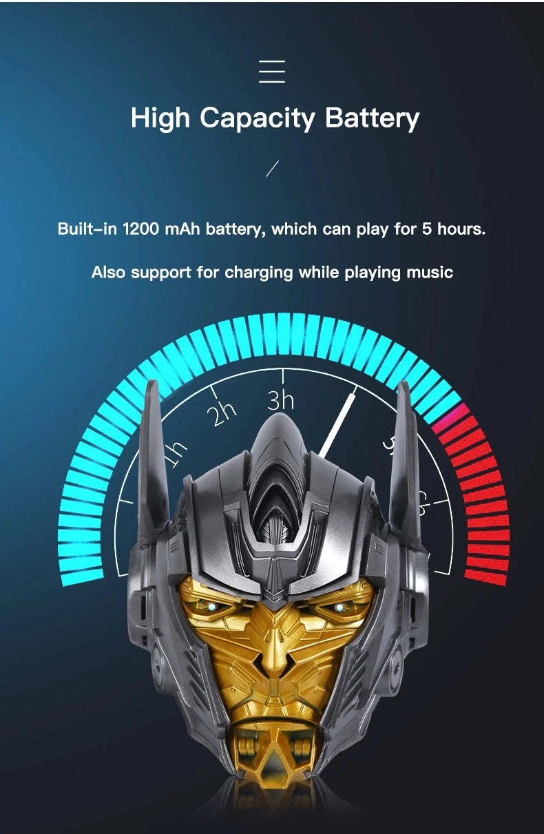 Altavoz inalámbrico con Bluetooth, dispositivo multifuncional para exteriores, transformador Optimus Prime, tarjeta TF, Radio FM, Subwoofer, regalo para ordenador