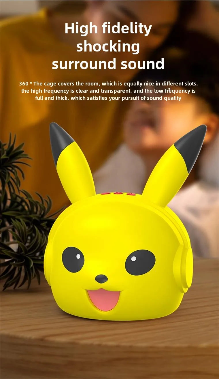 Pikachu Altavoz Bluetooth inalámbrico Altavoz pequeño portátil Subwoofer pesado Mini Bluetooth bajo Subwoofer regalos-MovilExpressShop
