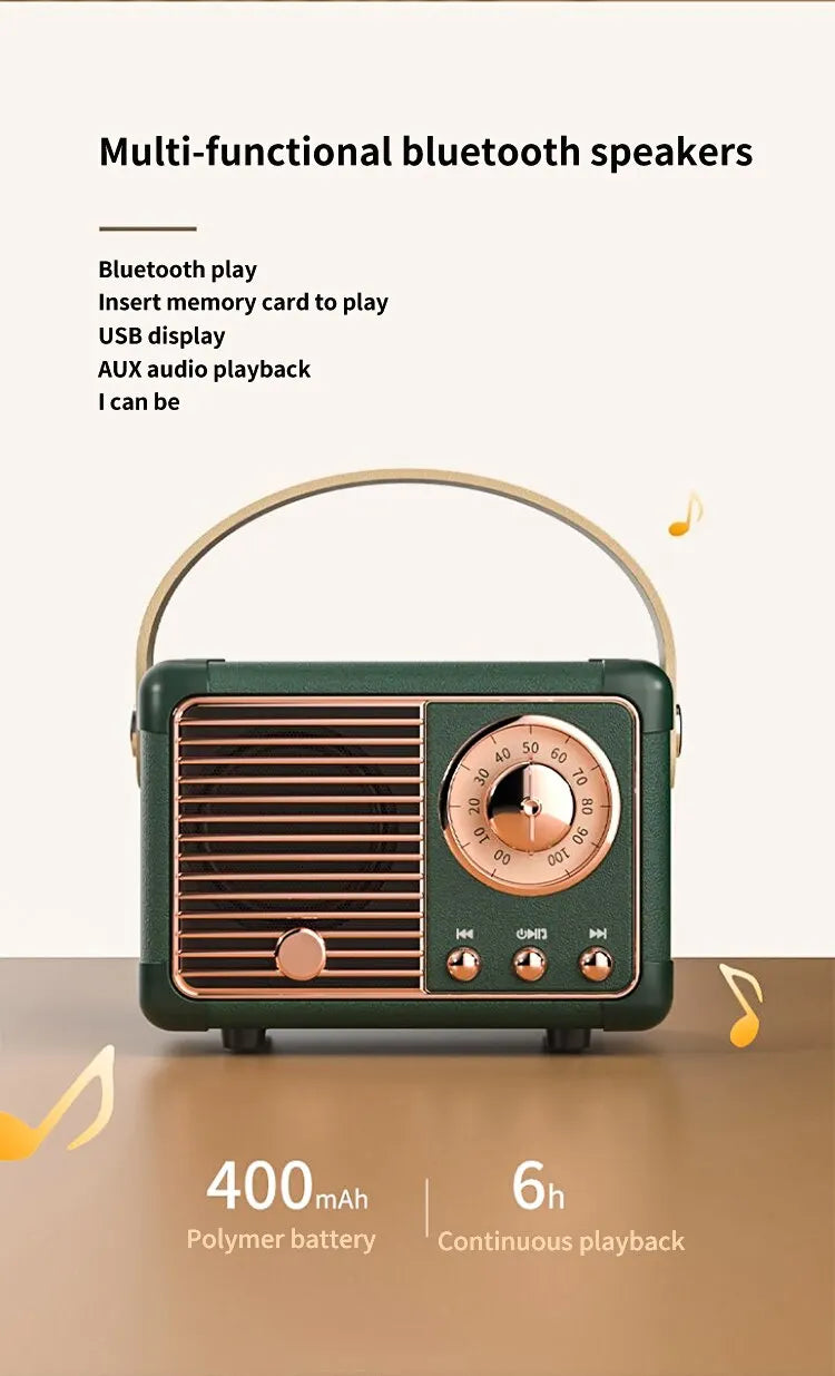 HM11 Altavoz portátil Bluetooth estilo retro con asa-MovilExpressShop