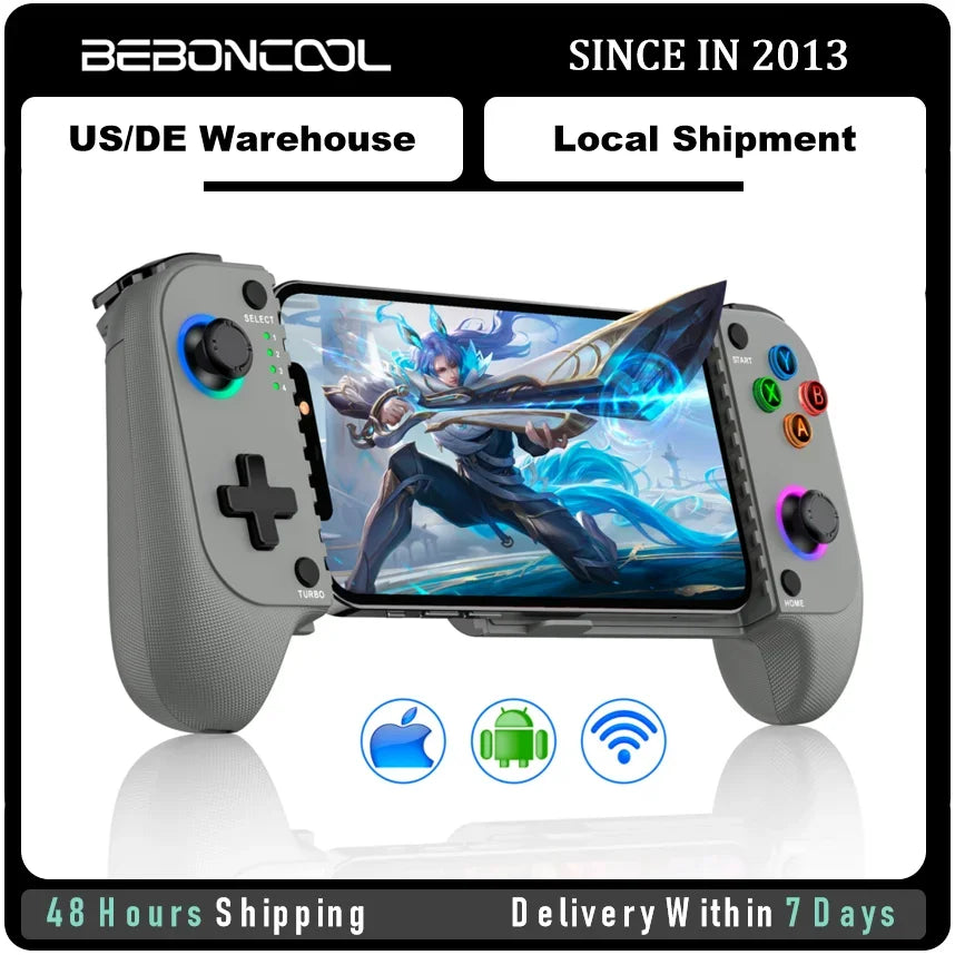 BEBONCOOL MC103 Gamepad tipo C controlador de teléfono móvil efecto Hall mango de estiramiento Joystick Android Ps juego en la nube personalizado-MovilExpressShop