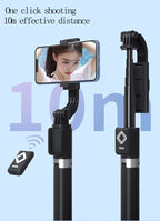 Trípode extensible en vivo de 1,7 m, soporte para palo de Selfie, anillo LED, soporte de espejo de doble luz, soporte para teléfono 4 en 1 para iPhone X 8 11 Android-MovilExpressShop