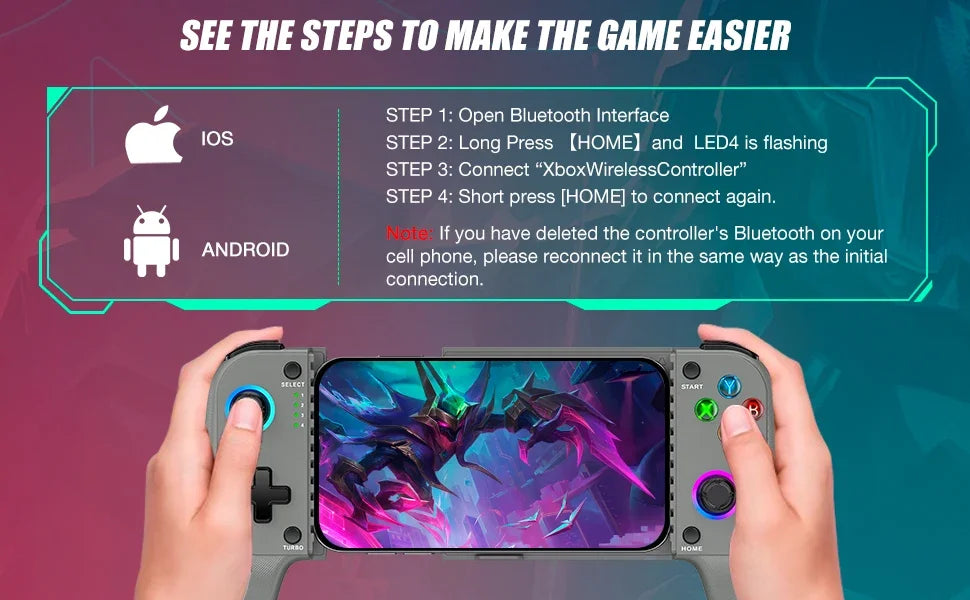 BEBONCOOL MC103 Gamepad tipo C controlador de teléfono móvil efecto Hall mango de estiramiento Joystick Android Ps juego en la nube personalizado-MovilExpressShop