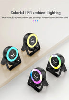 Altavoz de Audio de inducción inalámbrico 4 en 1 con Bluetooth magnético portátil, soporte Universal para teléfono, soportes de rotación con LED para exteriores-MovilExpressShop