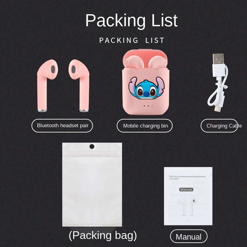 Disney-auriculares inalámbricos Stitzer TWS i7 Mini 2, cascos con Bluetooth 5,0, micrófono, estuche de carga, manos libres, novedad-MovilExpressShop