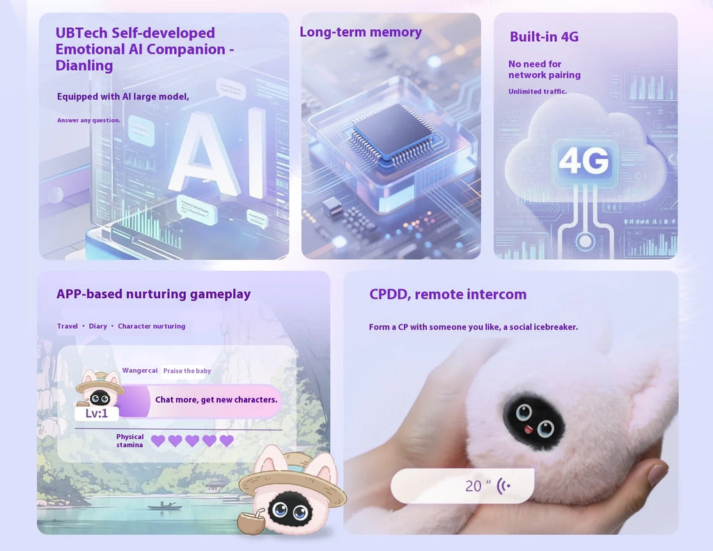 MUU IA compañero Robot interacción emocional juguetes de peluche Robot conversación remota memoria a largo plazo Robot de dibujos animados regalos para niños