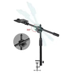 Soporte de trípode superior de mesa con anillo de luz, soporte para teléfono móvil y brazo de pluma para trípodes de mesa de fotografía de decoración de uñas-MovilExpressShop