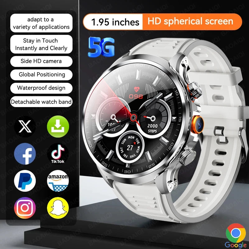 Reloj inteligente Android Netcom completo 5G/4G con cámara con tarjeta SIM videollamada AMOLED GPS WIFI Google Play mapas reloj inteligente para hombres y mujeres
