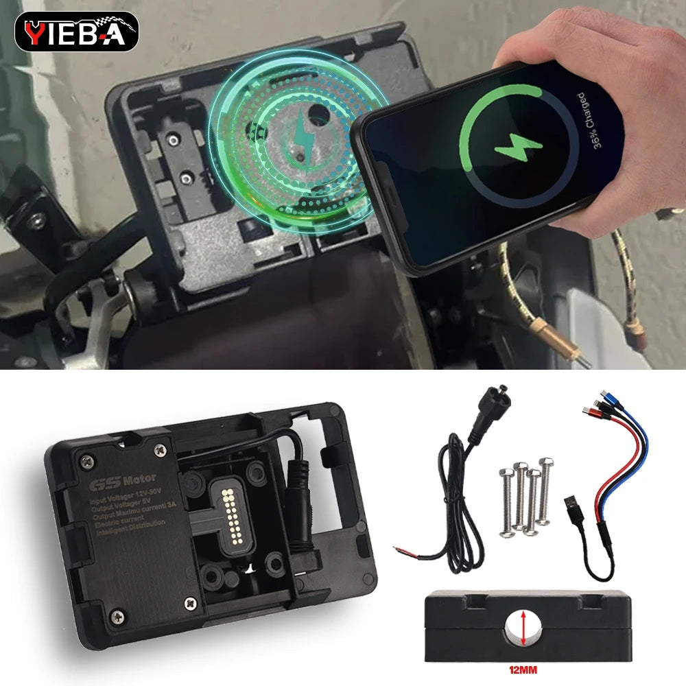 Soporte de navegación GPS para teléfono móvil, USB 20225, soporte de carga inalámbrica para BMW R1200RT 2014 - 2024 2023 R1250RT R 1200 1250 RT