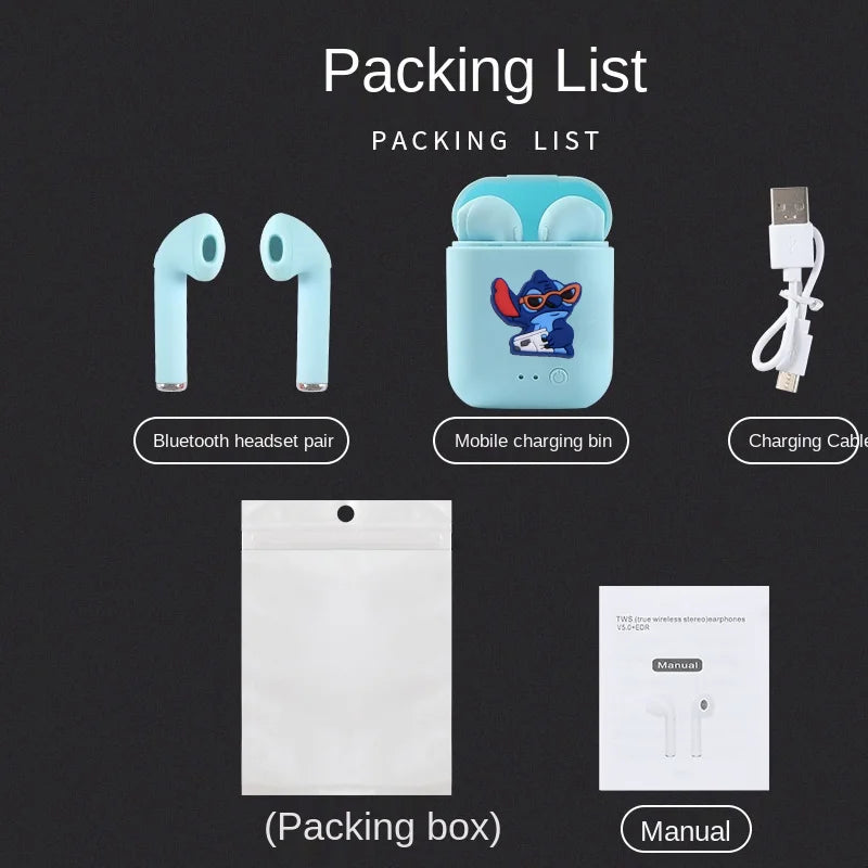 Disney-auriculares inalámbricos Stitzer TWS i7 Mini 2, cascos con Bluetooth 5,0, micrófono, estuche de carga, manos libres, novedad-MovilExpressShop