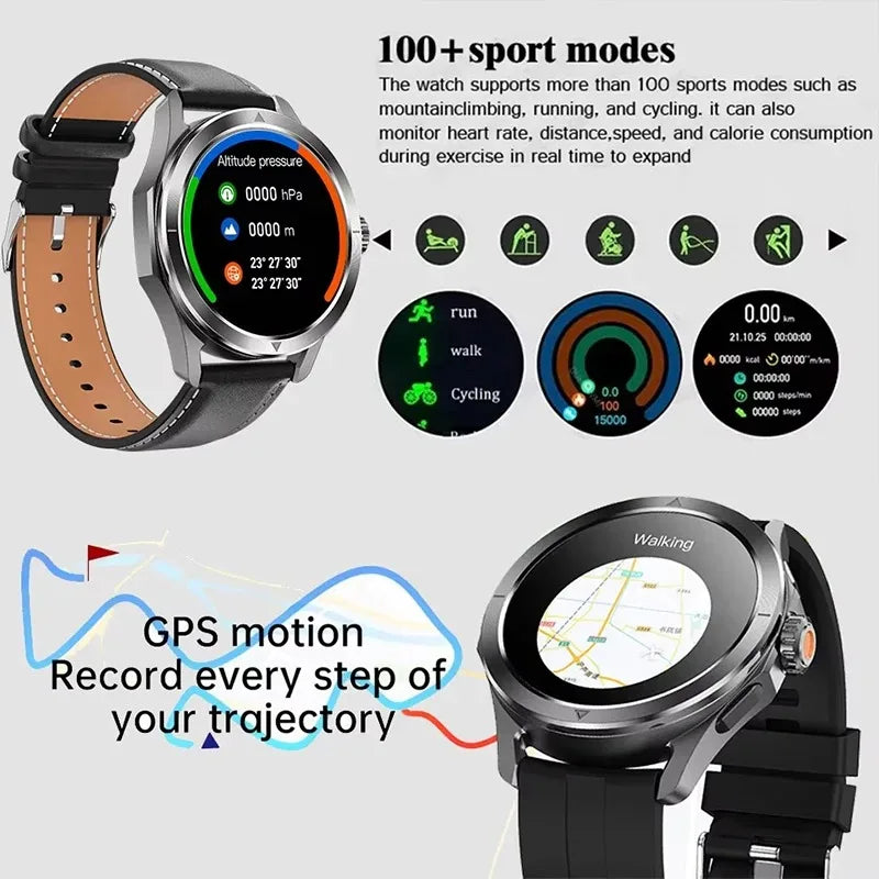 Nuevo para Xiaomi S4 Ultra deportes al aire libre reloj inteligente hombres 1,53 pulgadas AMOLED NFC GPS brújula ritmo cardíaco impermeable BT llamada Smartwatch