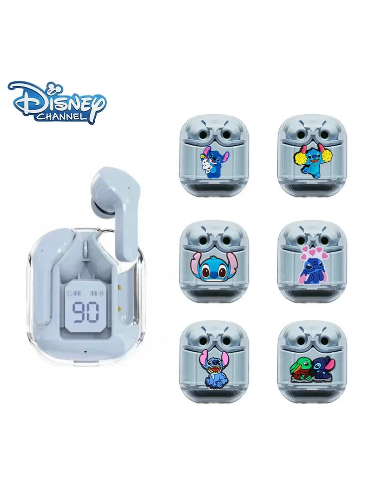 Nuevo Disney Stitch sonido HIFI pantalla Digital LED auriculares Bluetooth auriculares inalámbricos serie Stitch de largo alcance-MovilExpressShop