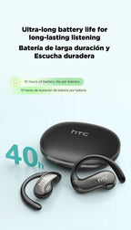 HTC NE19 auriculares Bluetooth IA OWS auriculares inalámbricos deportivos con micrófono potentes graves IA traductor auriculares impermeables de larga duración-MovilExpressShop
