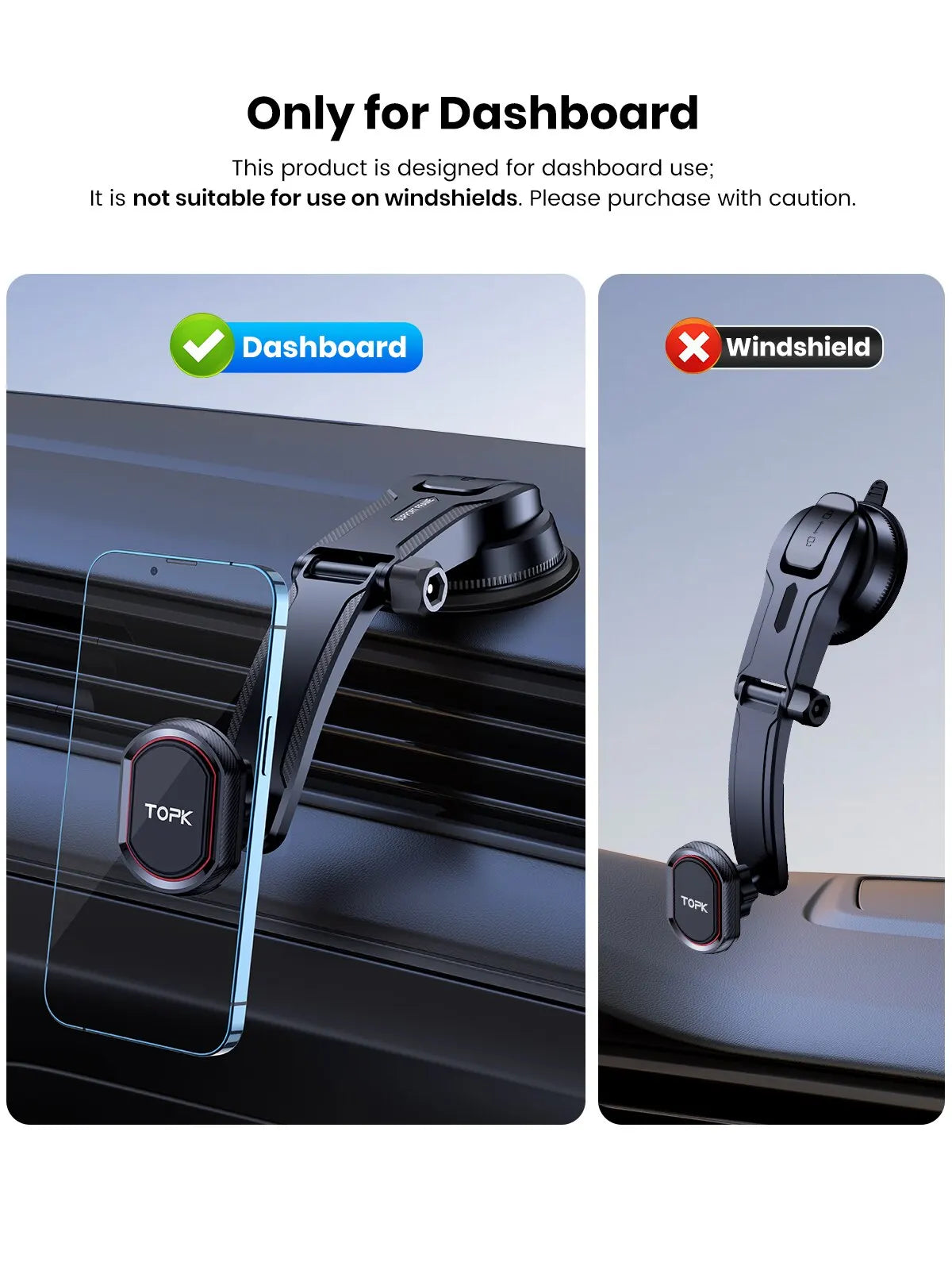 Soporte de teléfono para coche TOPK, soporte de gravedad para iPhone, Xiaomi, Samsung, soporte móvil para salpicadero, parabrisas, ventilación de aire, soporte para teléfono